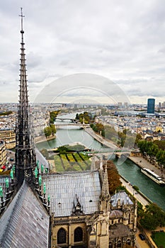 Aerial view from Notre Dame de Paris