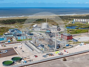 Aerial view of nuclear reactor of ECN in Petten the Netherlands
