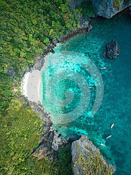 Vista aerea da Spiaggia isola, tailandia 