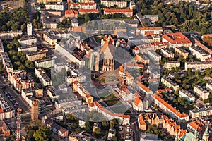 Aerial view of Nysa town in Poland