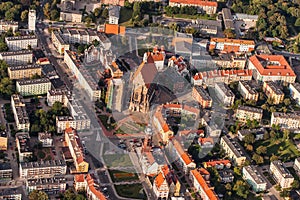 Aerial view of Nysa town in Poland