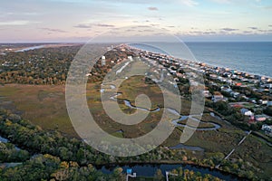 Aerial view of Oak Island Marsh