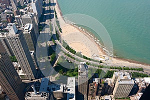 Aerial View of Oak Street Beach in Chicago