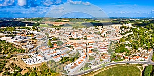 Aerial view of Obidos town in Portugal