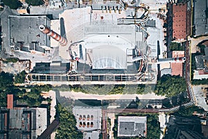 Aerial view of obsolete factory