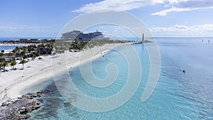 Aerial view of Ocean Cay, Bahamas