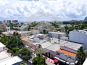 Aerial view of Ocean Drive and South beach