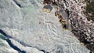 Aerial View of Ocean and Rocks