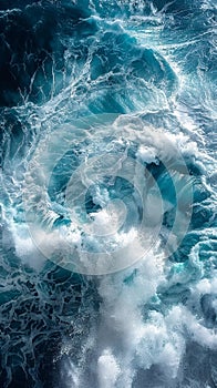 Aerial view of ocean waves