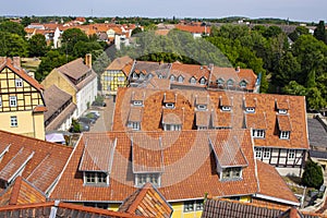 Aerial view od Quedlinburg Germany