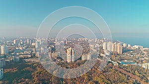 Aerial View of Odesa central park - Arboretum Peremohy