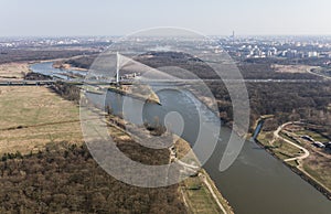 aerial view of the Odra river