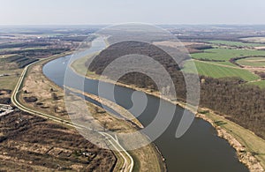 aerial view of the Odra river