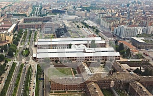 Aerial view of OGR (Officine Grandi Riparazioni) train repair shop in Turin photo
