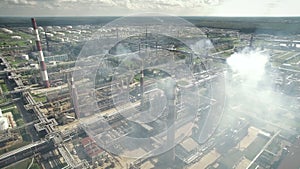 Aerial view of oil refinery plant