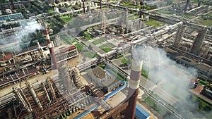 Aerial view of oil refinery plant