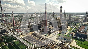 Aerial view of oil refinery plant