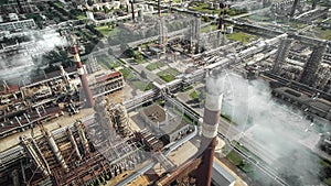 Aerial view of oil refinery plant