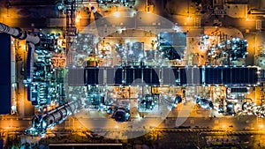 Aerial view oil refinery