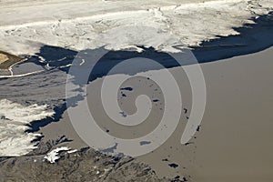 Aerial view of oil sands, Alberta, Canada