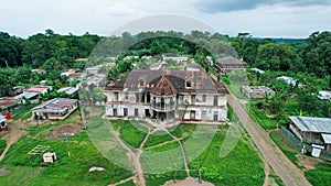 Aerial view from a old building,Sao Tome