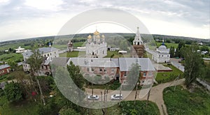 Aerial view of the old church at summer sunny