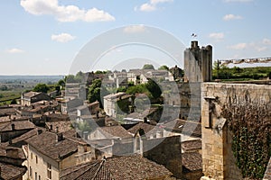 Aerial view of an old city in France