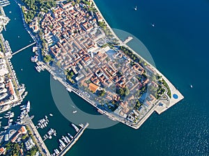 Aerial view of the old city Zadar. photo