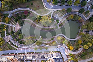 Aerial view of Old Fourth Ward Park, Atlanta