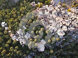 Aerial view of an old Omani village. photo