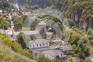 Aerial view on old part of Kamianets Podilskyi - U