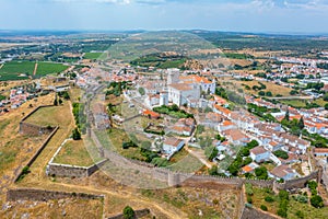 Aerial view of the old part of Portuguese town Estremoz