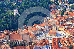 Aerial view of the Old Town, Brasov photo