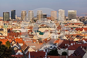 Aerial view of the old town in Bratislava, Slovak