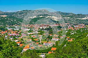 Aerial view of the old town of Cetinje in Montenegro