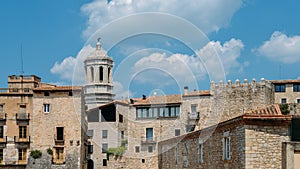 Aerial view of the Old Town of Girona, in Spain