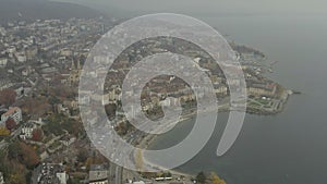 Aerial view of the old town of Neuchatel