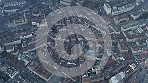 Aerial view of the old town of Neuchatel