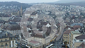 Aerial view of the old town of Neuchatel