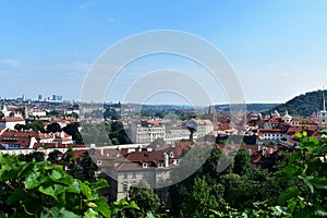 Aerial view of old town Prague.