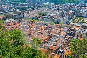 Aerial view of the old town of San Sebastian, Spain