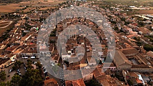 Aerial view on old town Sineu in Mallorca