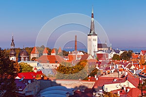 Aerial view old town, Tallinn, Estonia