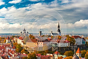 Aerial view old town, Tallinn, Estonia