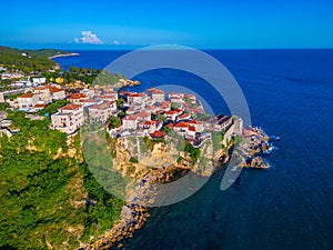 Aerial view of the old town of Ulcinj in Montenegro