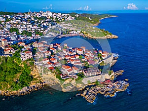 Aerial view of the old town of Ulcinj in Montenegro