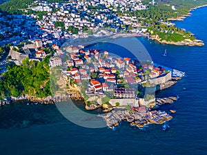 Aerial view of the old town of Ulcinj in Montenegro