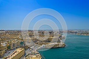 Aerial view of the old town of Valetta, Malta