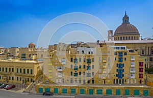 Aerial view of the old town of Valetta, Malta