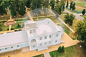 Aerial View Old Ttwo-storey House Manor Built In Early 20th Century Of Hereditary Honorary Citizen, Merchant Andrey